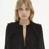 Ruffled blouse in silk georgette