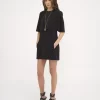 Short cape dress in viscose crêpe