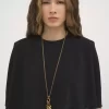 Short cape dress in viscose crêpe