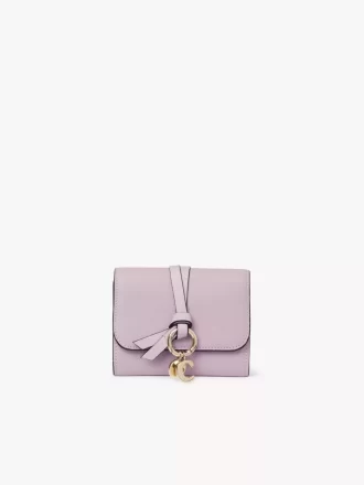 Small Alphabet tri-fold in grained leather