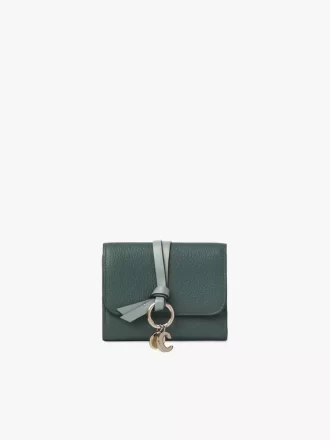 Small Alphabet tri-fold in grained leather