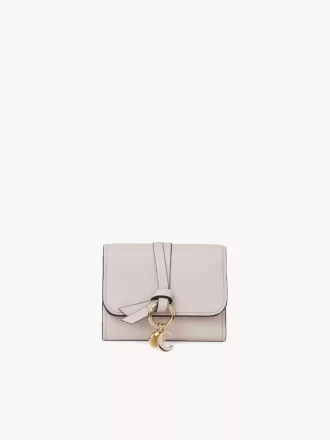 Small Alphabet tri-fold in grained leather