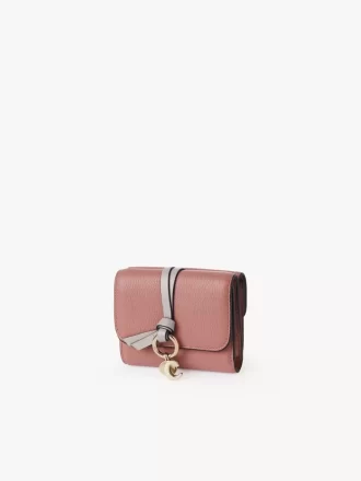 Small Alphabet tri-fold in grained leather