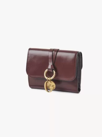 Small Alphabet tri-fold in shiny leather