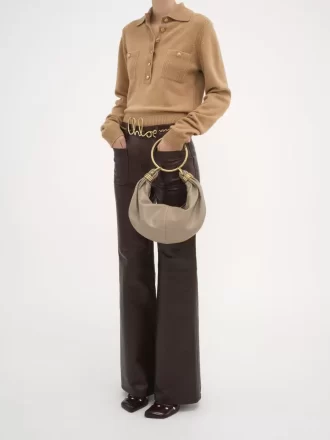Small Bracelet hobo bag in grained leather