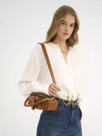 Small Camera bag in shiny leather