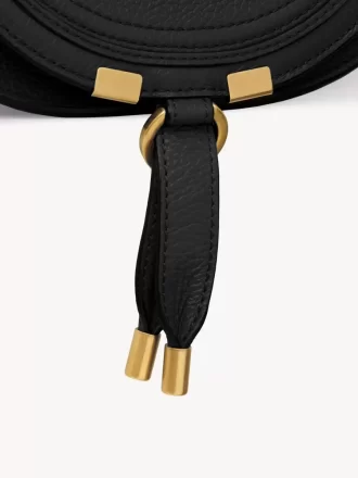 Small Marcie saddle bag in grained leather