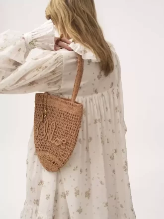Small Summer Banana tote bag in raffia