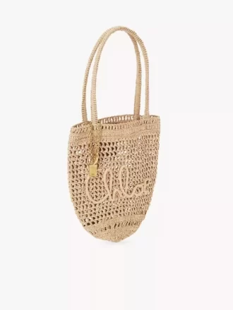 Small Summer Banana tote bag in raffia