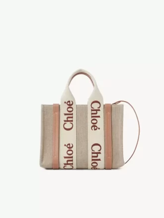 Small Woody tote bag in linen