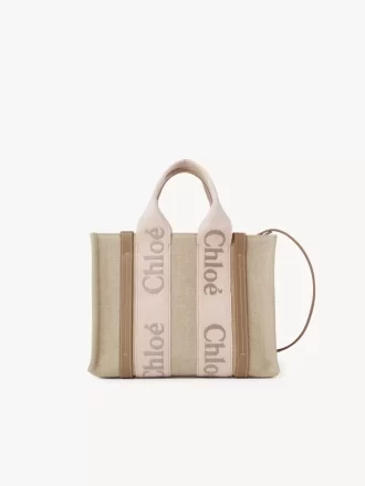 Small Woody tote bag in linen