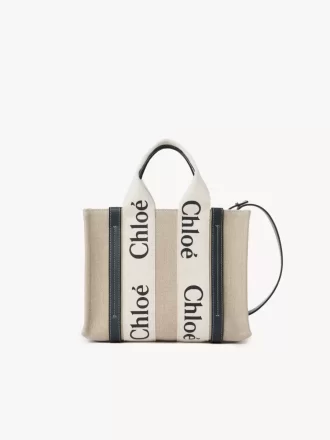 Small Woody tote bag in linen