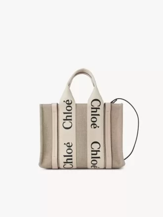 Small Woody tote bag in linen
