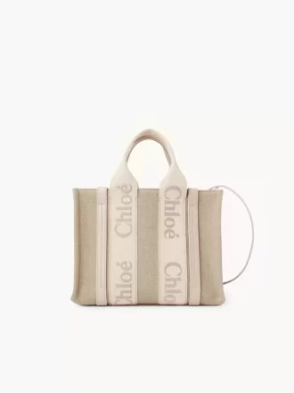 Small Woody tote bag in linen