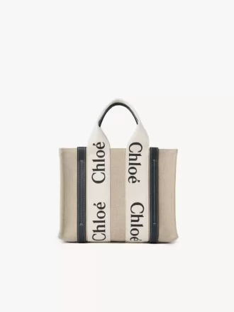 Small Woody tote bag in linen