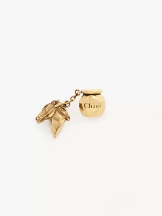 Sphere Horse Dice bracelet charm in brass