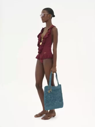 Summer Banana tote bag in raffia