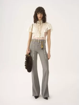 Tailored pants in chiné wool