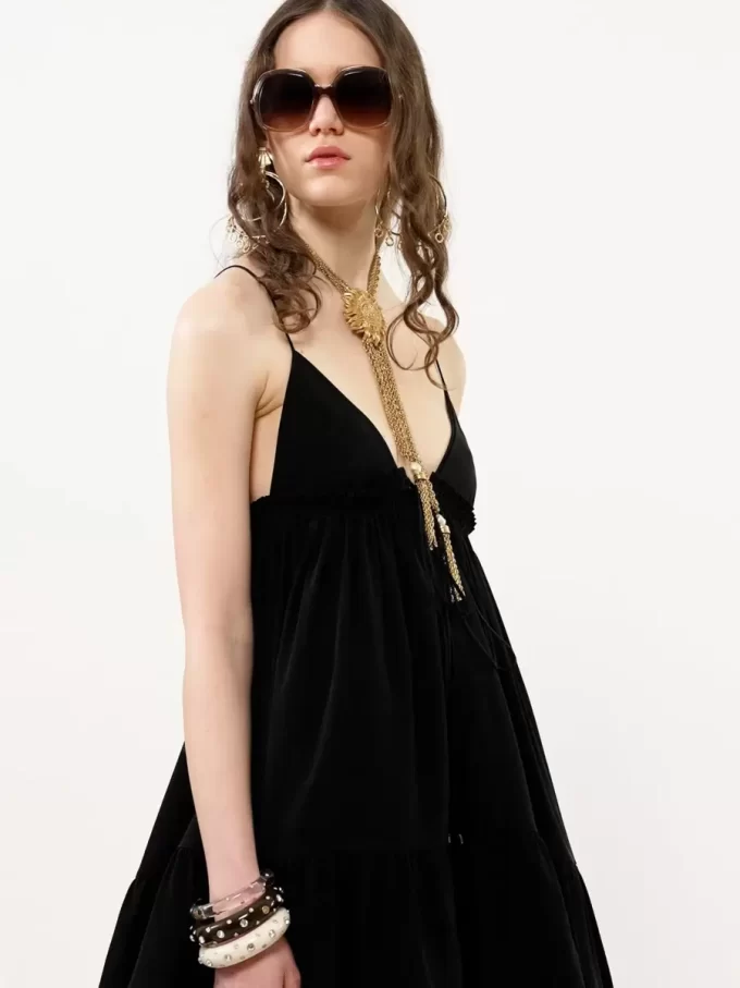 Fluid wide-leg pants in crêpe de chine